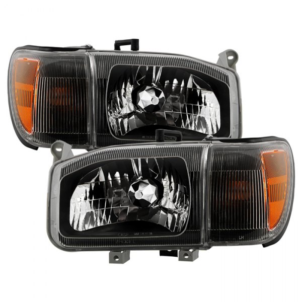 Spyder® - Black Euro Headlights with Turn Signal/Corner Lights