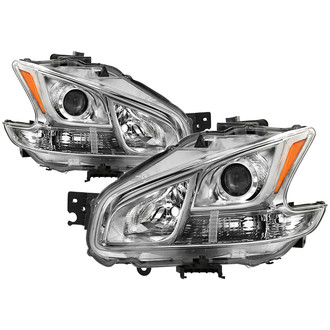 Spyder® - Driver and Passenger Side Chrome Factory Style Projector Headlights