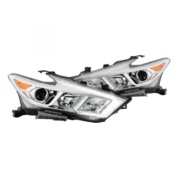 Spyder® - Chrome Factory Style Projector Headlights with LED DRL, Nissan Maxima