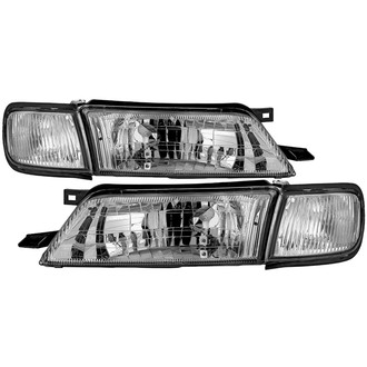 Spyder® - Driver and Passenger Side Chrome Factory Style Headlights with Corner Lights