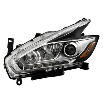 Spyder® - Driver Side Chrome Factory Style Projector LED Headlight with DRL