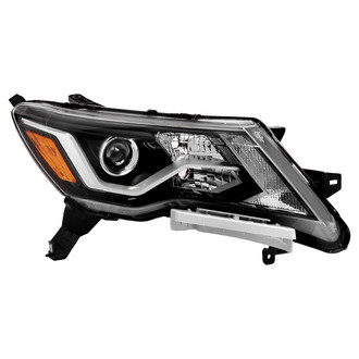 Spyder® - Passenger Side Black Factory Style Projector Headlight with LED DRL
