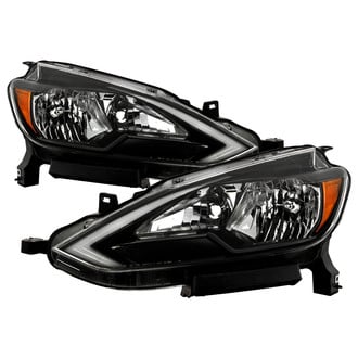 Spyder® - Driver and Passenger Side Black Factory Style Switchback LED Light Tube Headlights
