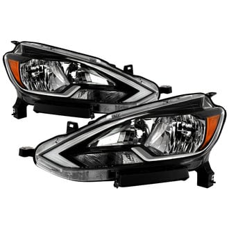 Spyder® - Driver and Passenger Side Black/Chrome Factory Style Headlights