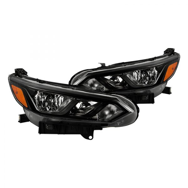 Spyder® - Black Projector Headlights with LED DRL, Nissan Sentra