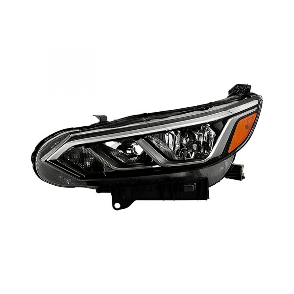 Spyder® - Black Factory Style Projector Headlight with LED DRL, Nissan Sentra