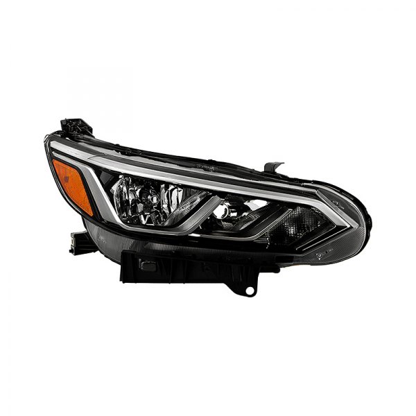 Spyder® - Black Factory Style Projector Headlight with LED DRL, Nissan Sentra