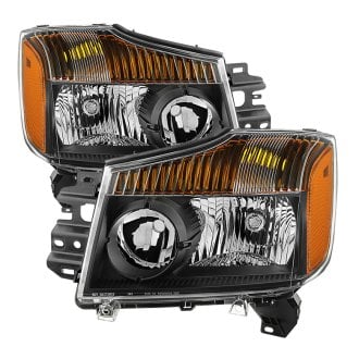 Spyder® - Driver and Passenger Side Black Euro Headlights