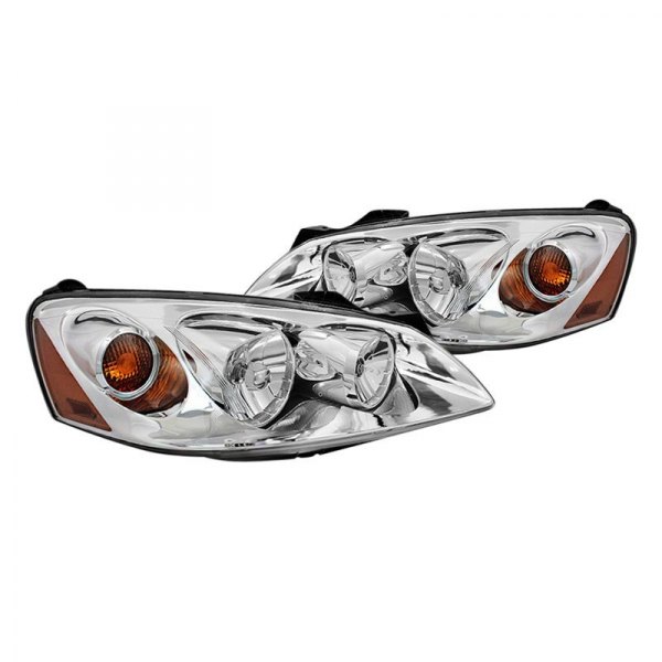 Spyder® - Chrome Factory Style Headlights with Amber Turn Signal, Pontiac G6