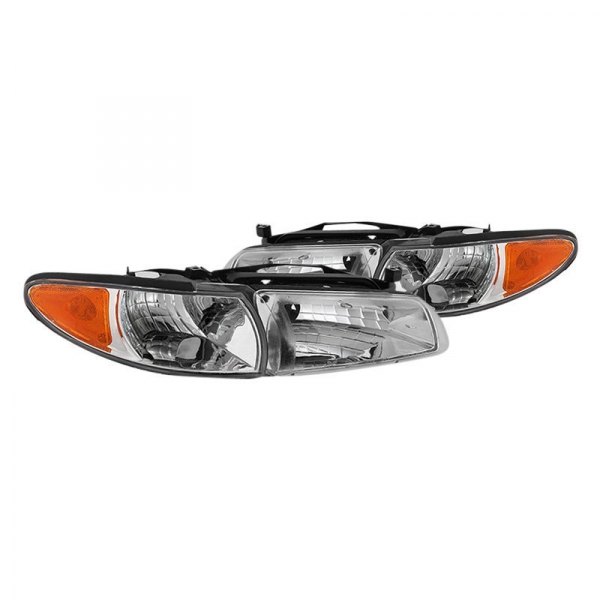 Spyder® - Chrome Euro Headlights with Amber Corner Lights, Pontiac Grand Prix