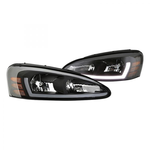 Spyder® - Black LED Light Tube Euro Headlights, Pontiac Grand Prix