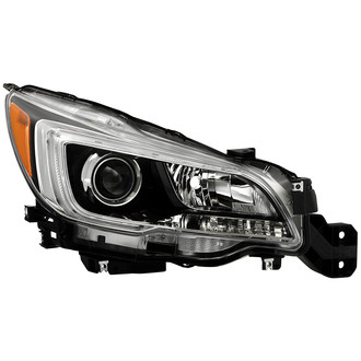 Spyder® - Passenger Side Black Factory Style Projector Headlight with LED DRL