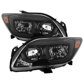 Spyder® - Driver and Passenger Side Black LED Light Tube Euro Headlights