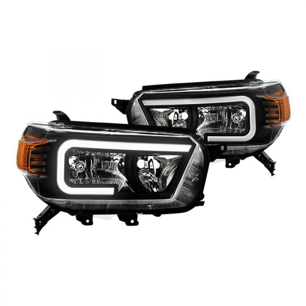 Spyder® - Black LED Light Tube Euro Headlights, Toyota 4Runner