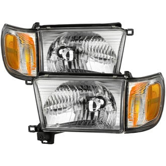 Spyder® - Driver and Passenger Side Chrome Factory Style Headlights with Corner Light