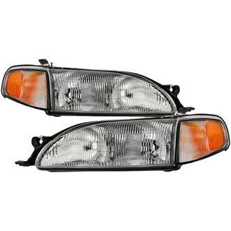 Spyder® - Driver and Passenger Side Chrome Factory Style Headlights with Corner Lights