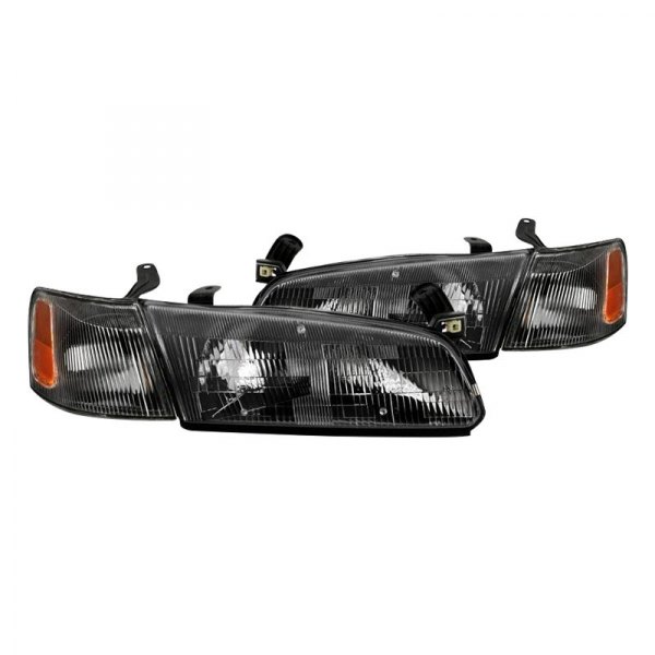 Spyder® - Black Euro Headlights with Corner Lights, Toyota Camry