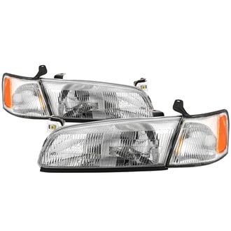 Spyder® - Driver and Passenger Side Chrome Factory Style Headlights with Turn Signal/Corner Lights