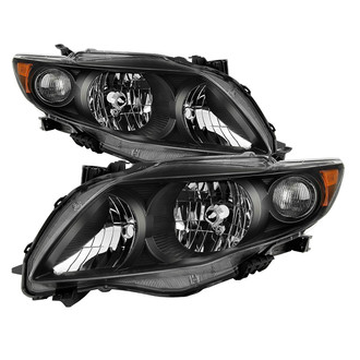 Spyder® - Driver and Passenger Side Black Euro Headlights