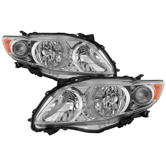 Spyder® - Driver and Passenger Side Chrome Factory Style Headlights