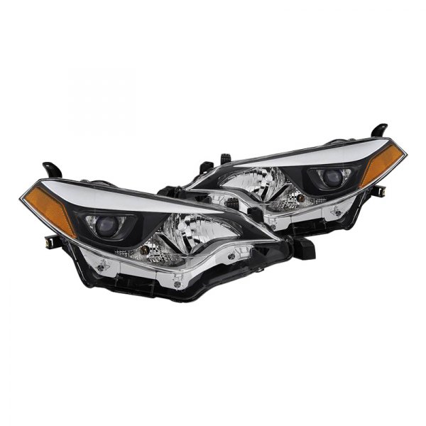 Spyder® - Black/Chrome Factory Style Projector LED Headlights, Toyota Corolla