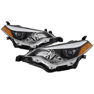 Spyder® - Driver and Passenger Side Black/Chrome Factory Style Projector LED Headlights