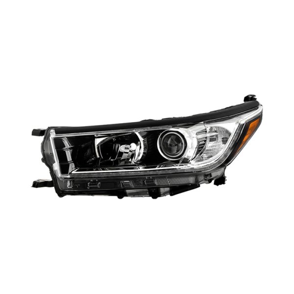 Spyder® - Driver Side Black Factory Style Headlight with LED DRL, Toyota Highlander