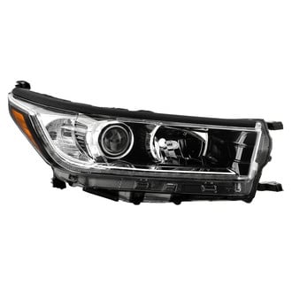 Spyder® - Passenger Side Black Factory Style Projector Headlight with LED DRL