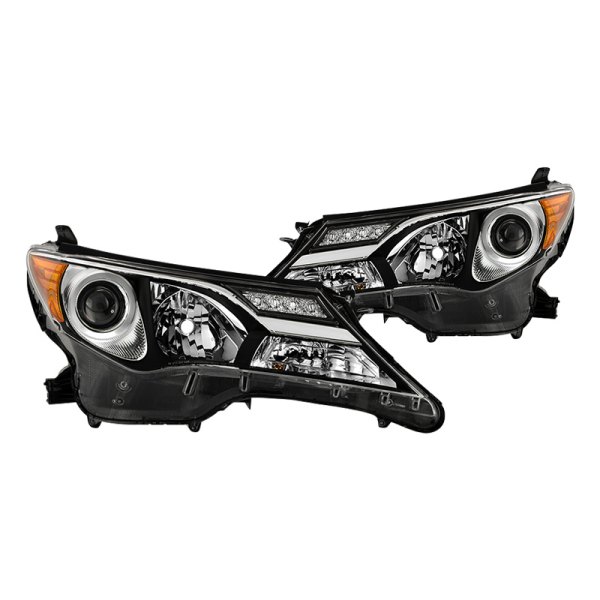 Spyder® - Black/Chrome Factory Style Projector Headlights, Toyota RAV4
