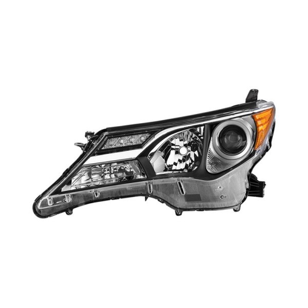 Spyder® - Driver Side Black/Chrome Factory Style Projector Headlight, Toyota RAV4