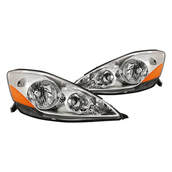 Spyder® - Driver and Passenger Side Chrome Factory Style Headlights, Toyota Sienna