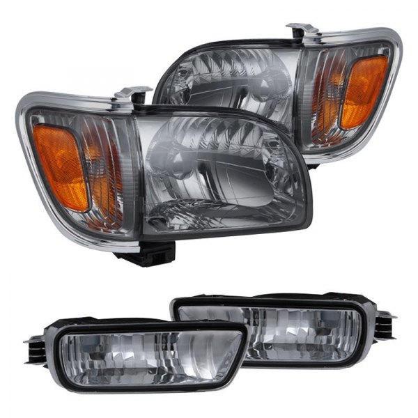 Spyder® - Chrome/Smoke Euro Headlights with Amber Corner and Side Marker Lights, Toyota Tacoma