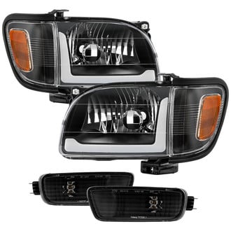 Spyder® - Driver and Passenger Side Black Headlights with Sequential LED Turn Signal and Amber Corner/Side Marker Lights