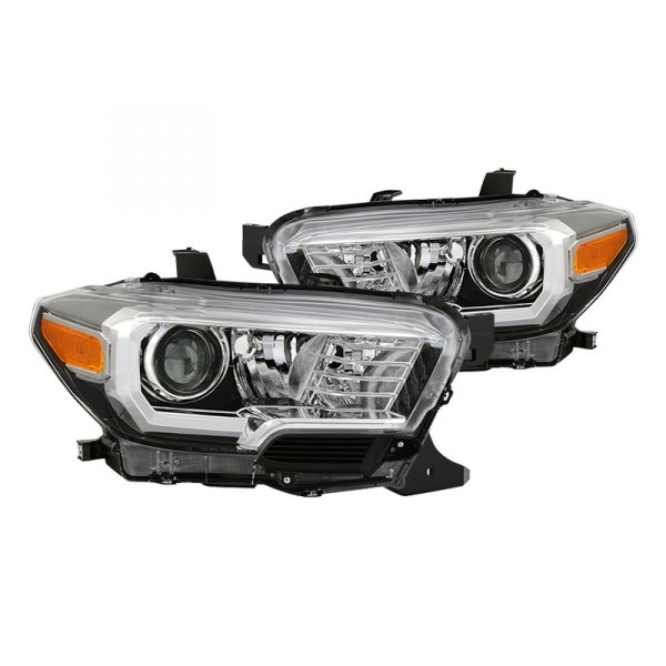 Spyder® - Black Factory Style Projector Headlights, Toyota Tacoma