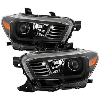 Spyder® - Driver and Passenger Side Black/Chrome Factory Style Projector Headlights