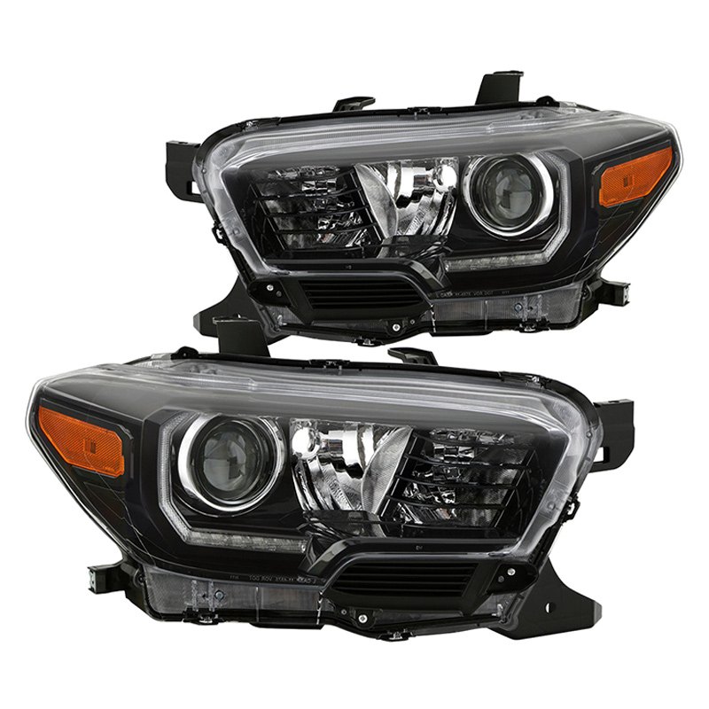 Spyder® HD-JH-TTA16-DRL-AM-BK - Black Factory Style Projector Headlights  with LED DRL