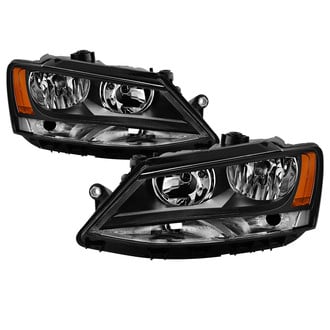 Spyder® - Driver and Passenger Side Black Euro Headlights
