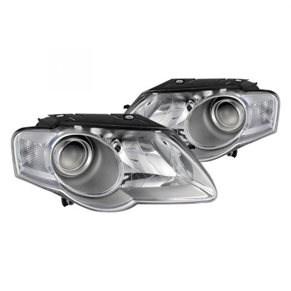 Spyder® - Chrome Factory Style Projector Headlights, Volkswagen Passat
