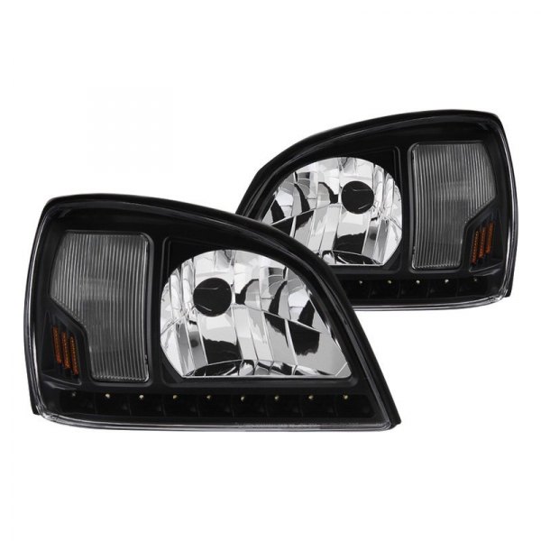 Spyder® - Black Euro Headlights with LED DRL, Cadillac Deville