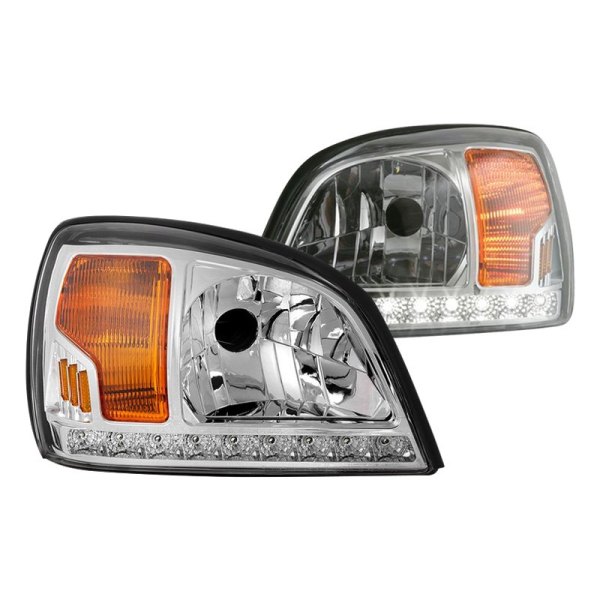 Spyder® - Chrome Euro Headlights with LED DRL, Cadillac Deville