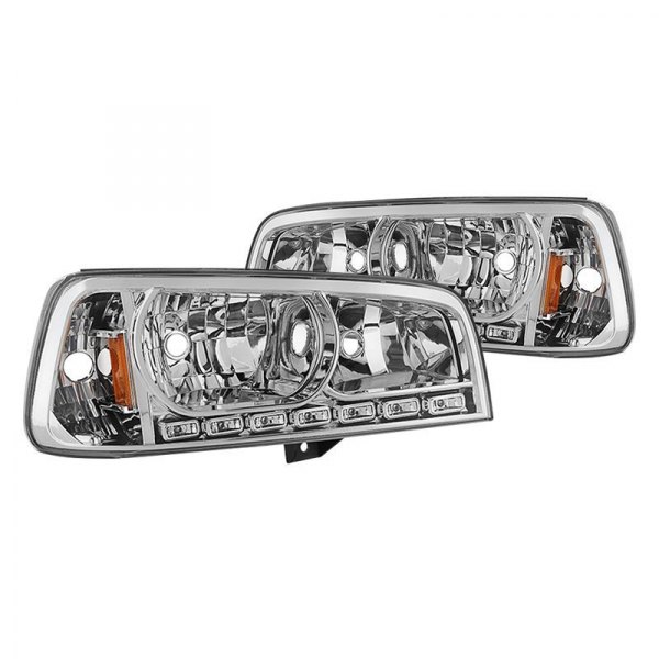 Spyder® - Chrome Euro Headlights with Parking LEDs, Dodge Charger