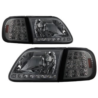 Spyder® - Driver and Passenger Side Chrome/Smoke Euro Headlights with LED Turn Signal and Parking