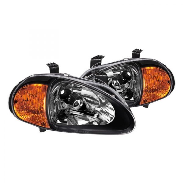 Spyder® - Black Euro Headlights, Honda Del Sol