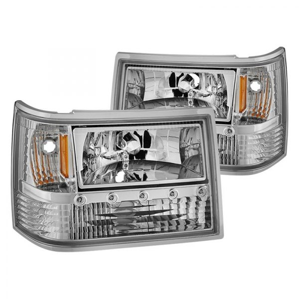 Spyder® - Chrome Euro Headlights with Parking LEDs, Jeep Grand Cherokee
