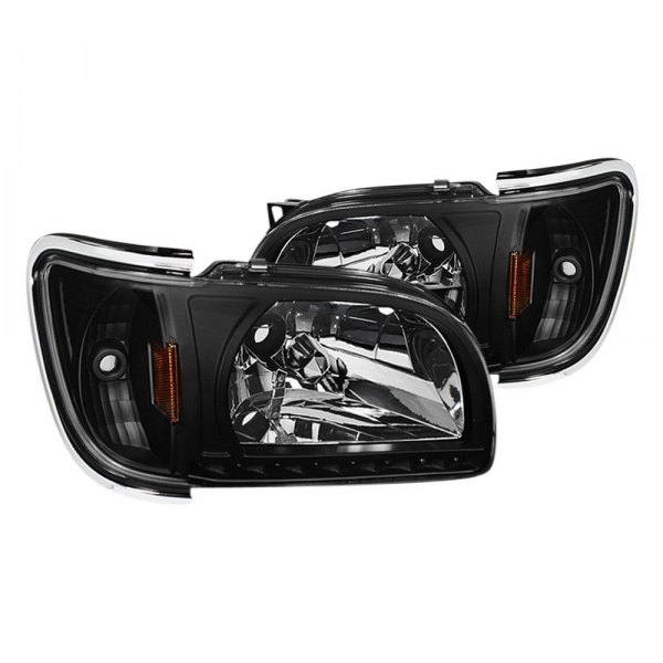Spyder® - Black Euro Headlights with Parking LEDs, Toyota Tacoma