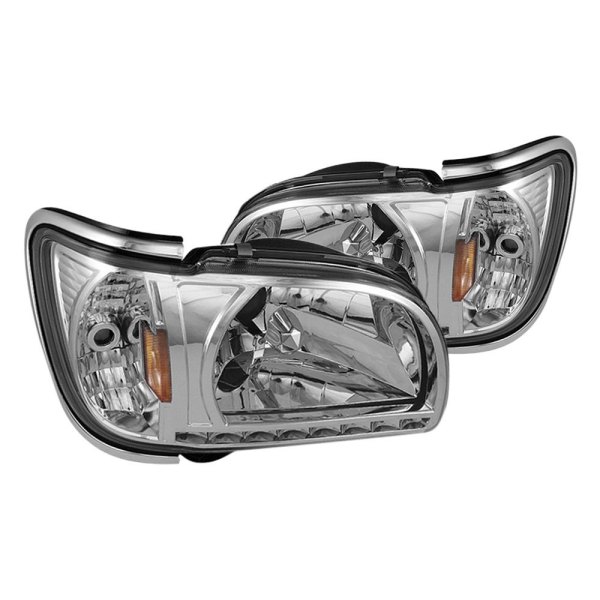 Spyder® - Chrome Euro Headlights with Parking LEDs, Toyota Tacoma
