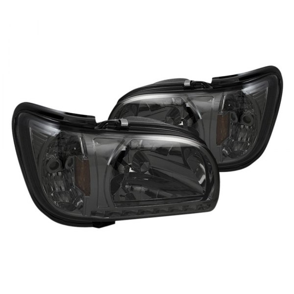 Spyder® - Chrome/Smoke Euro Headlights with Parking LEDs, Toyota Tacoma