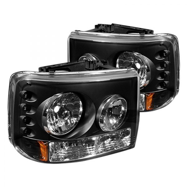 Spyder® - Black Conversion Euro Headlights with Bumper Lights