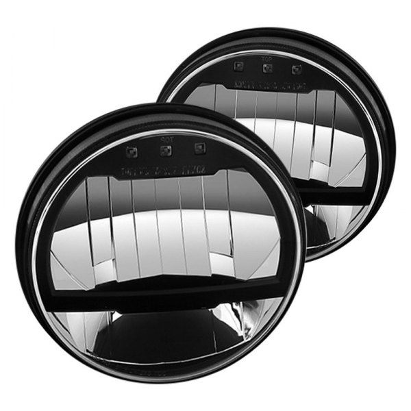 Spyder® - 7" Round Black LED Euro Headlights