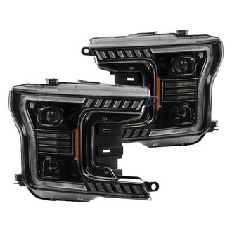 Spyder® - Driver and Passenger Side Black Sequential DRL Bar Projector LED Headlights